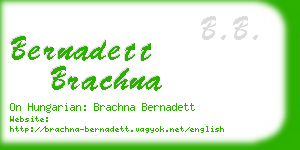 bernadett brachna business card